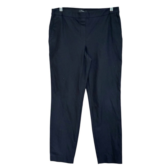 Theory Womens Black Pull On Chino Pant Sz 8 Ankle Stretch Business Professional - Picture 1 of 8